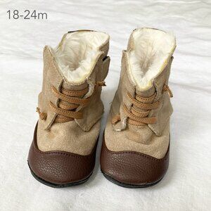 🪴5/$30 Jack & Lily 18-24 Months Toddler Soft Sole Brown Booties Fuzzy Winter